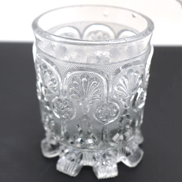 French Saint-Louis Sand Molded Pressed Flint Glass Footed Tumbler