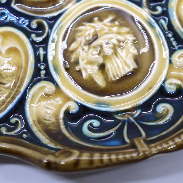 Austrian Gebrüder Schutz Majolica Pottery Plate
