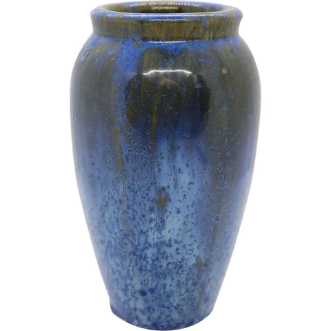 American Fulper Chinese Blue Flambe Crystalline Pottery Vase