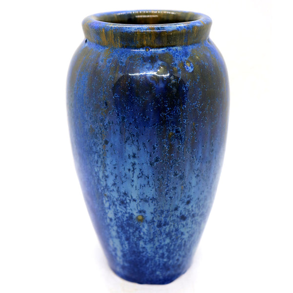 American Fulper Chinese Blue Flambe Crystalline Pottery Vase