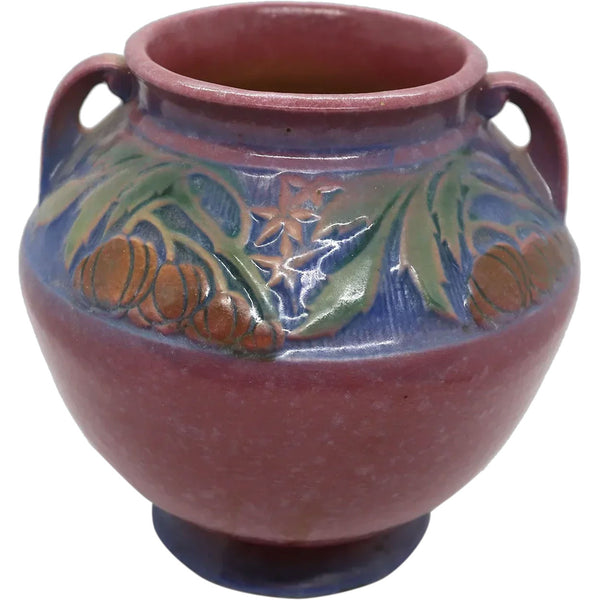 American Roseville Pottery Baneda Pink 591-6 Two-Handle Vase