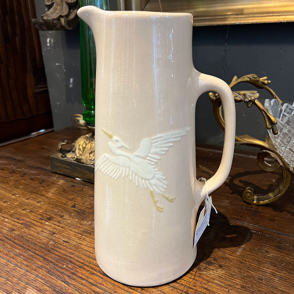 Weller Rhead American Frederick Rhead for Weller Pottery Jap Birdimal Crane Pitcher