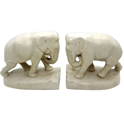 Pair of American Rookwood Pottery Elephant Figural Bookends