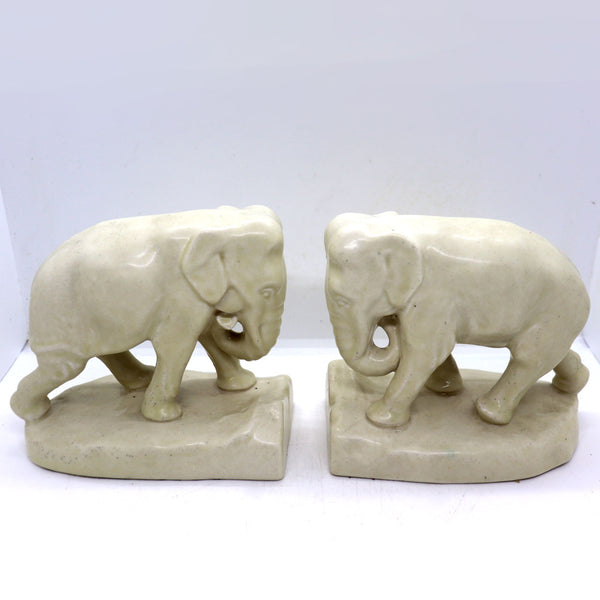 Pair of American Rookwood Pottery Elephant Figural Bookends