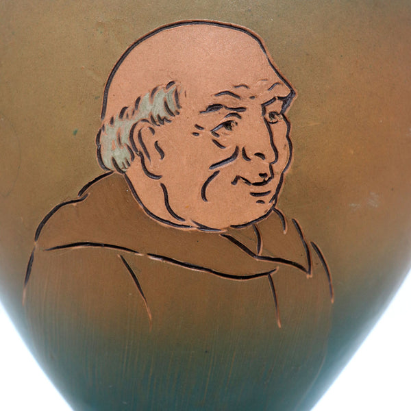 Early American Weller Pottery Dickens Ware II Monk Portrait Vase