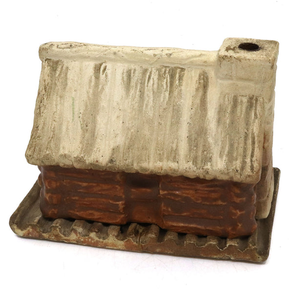 Rare American Van Briggle Pottery A. A. C. of W Log Cabin Incense Burner