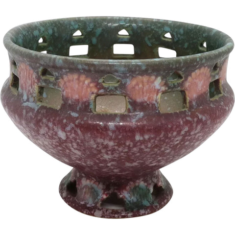 American Roseville Pottery Ferella 210-4 Footed Bowl