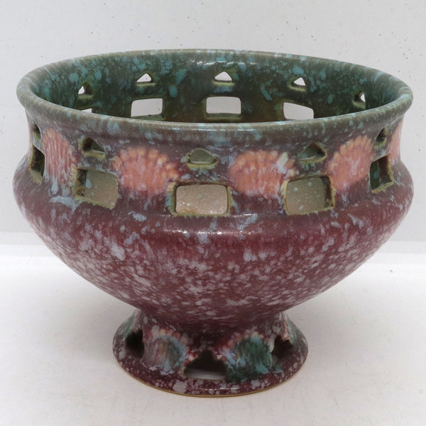 American Roseville Pottery Ferella 210-4 Footed Bowl
