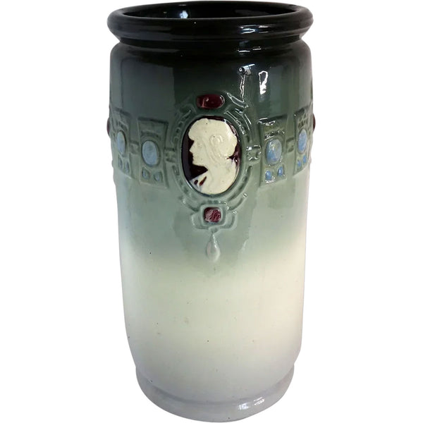 American Weller Pottery Cameo Jewel Umbrella Stand