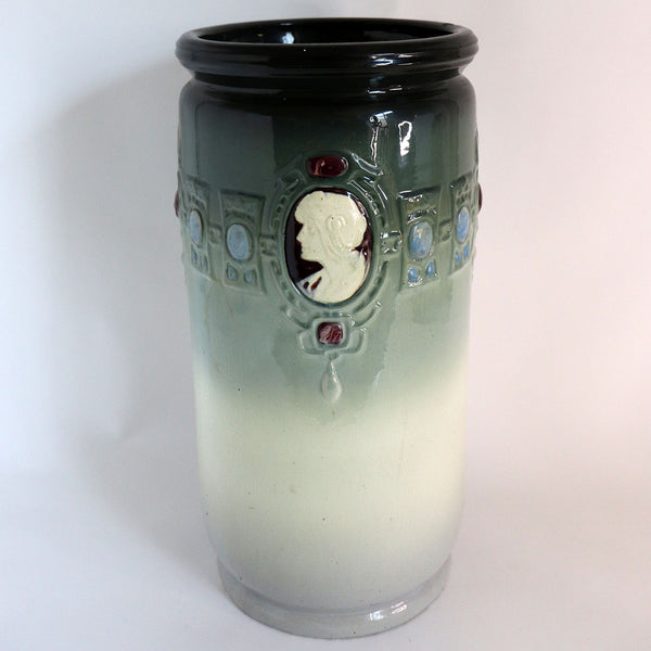 American Weller Pottery Cameo Jewel Umbrella Stand