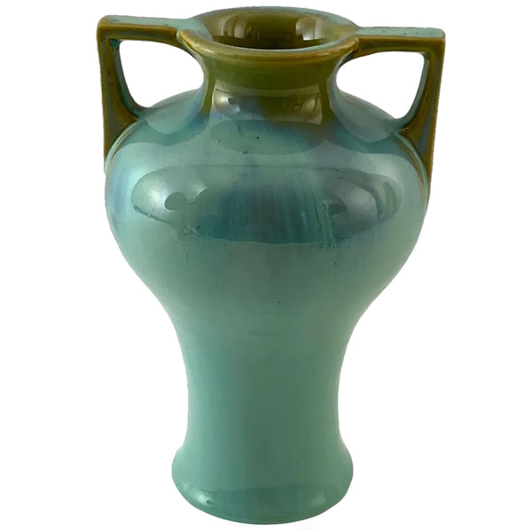 American Fulper Pottery Blue Flambe Two-Handle Inverted Baluster Vase