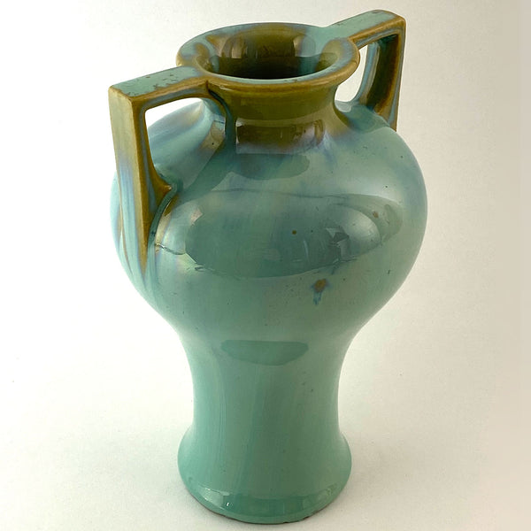 American Fulper Pottery Blue Flambe Two-Handle Inverted Baluster Vase