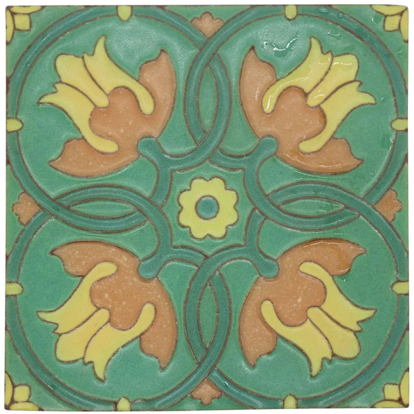 American Van Briggle Tulip Matte Glaze Pottery Tile