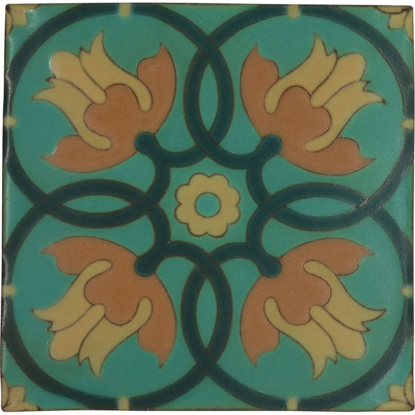 American Van Briggle Pottery Matte Glaze Tulips RMPBS Tile