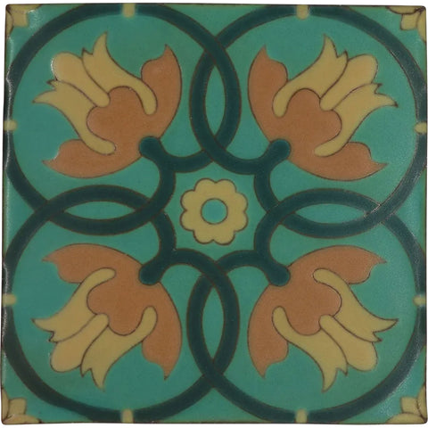 American Van Briggle Pottery Matte Glaze Tulips RMPBS Tile