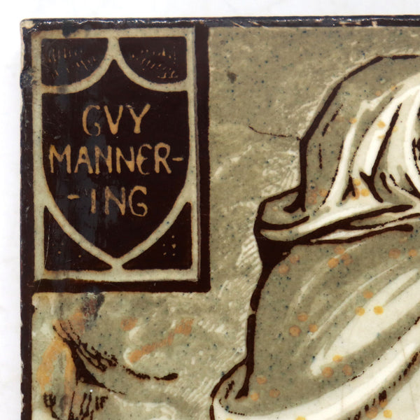 English John Moyr Smith for Minton's China Works Pottery Guy Mannering Tile