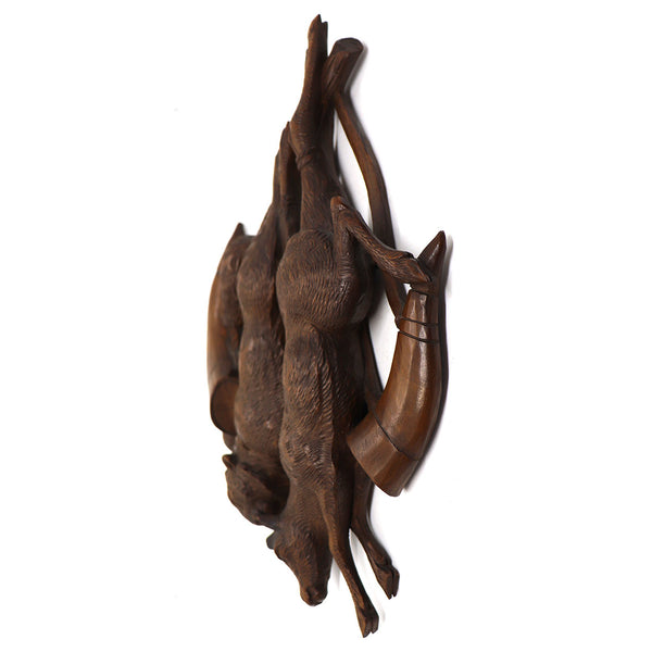 French Provincial Carved Walnut Hunting Trophy Wall Plaque