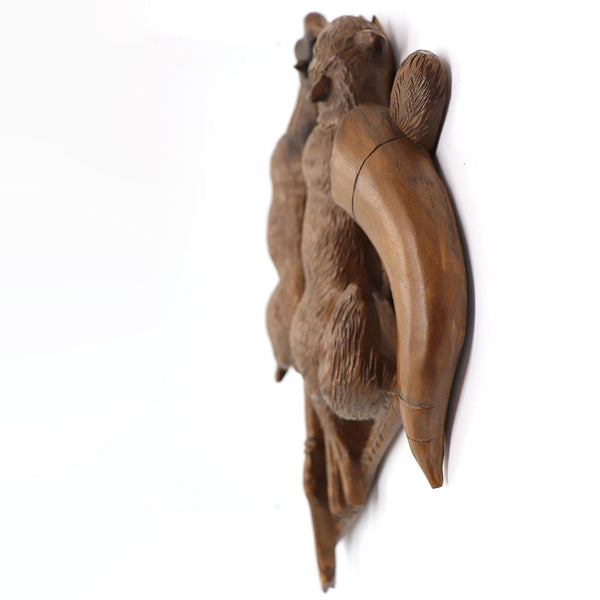 French Provincial Carved Walnut Hunting Trophy Wall Plaque