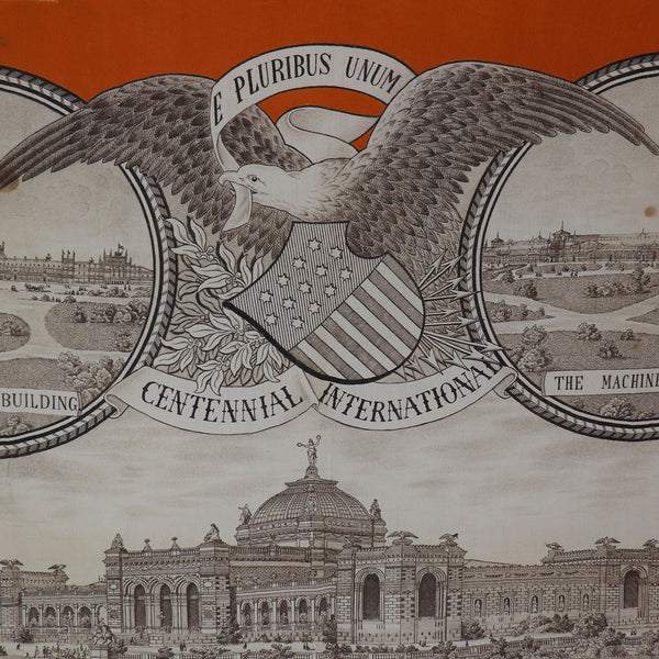 American Philadelphia World's Fair 1876 Centennial Exhibition Cotton Scarf