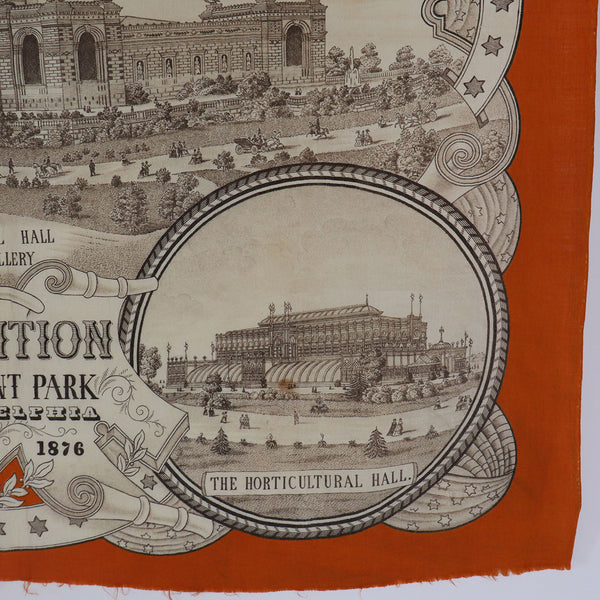 American Philadelphia World's Fair 1876 Centennial Exhibition Cotton Scarf