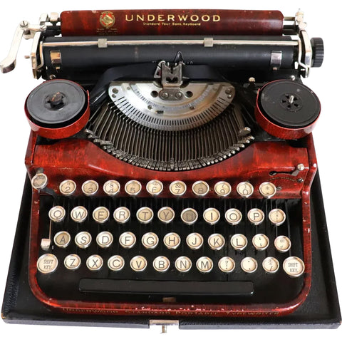 American Underwood Standard Portable Four-Bank Keyboard Typewriter and Case