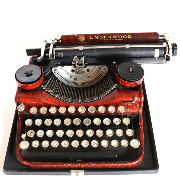 American Underwood Standard Portable Four-Bank Keyboard Typewriter and Case