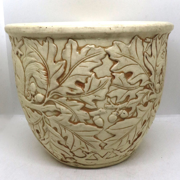 American Weller Pottery Clinton Ivory Squirrels Jardiniere Planter