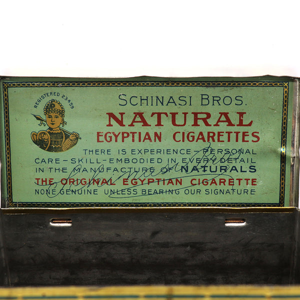 American Tole Tin Litho Schinasi Brothers Egyptian Cigarettes Box