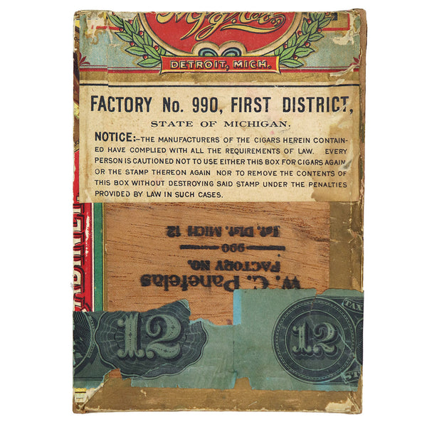 American San Telmo Factory No. 990 Panetela George Washington Paper Cigar Box