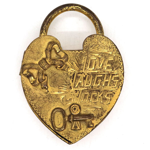 American Royal M Mfg. Co. Gilt Brass Padlock Love Token Box