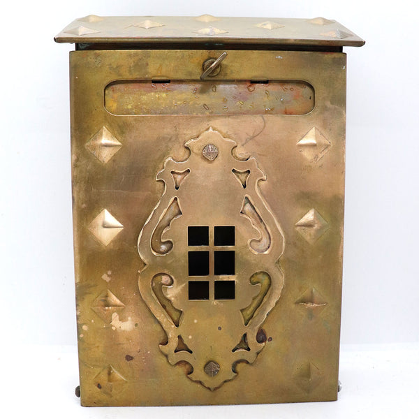 American Arts and Crafts Brass Wall Mount Mailbox