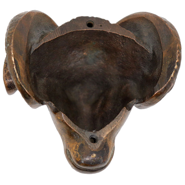 Heavy Cast Bronze Ram's Head Ornamental Furniture/Architectural Mount