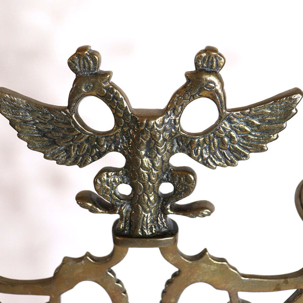 Large Austro-Hungarian Empire Brass Eagle Two-Light Candelabrum