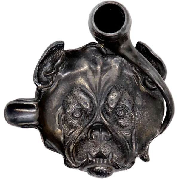 American Spelter Bulldog Novelty Pipe / Cigar Ashtray