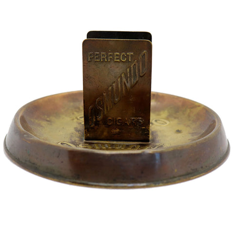 American Brass Osmundo Cigar Cutter and Matchbox Advertising Stand