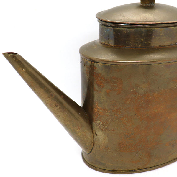 English Victorian Patinated Brass Garden Watering Can