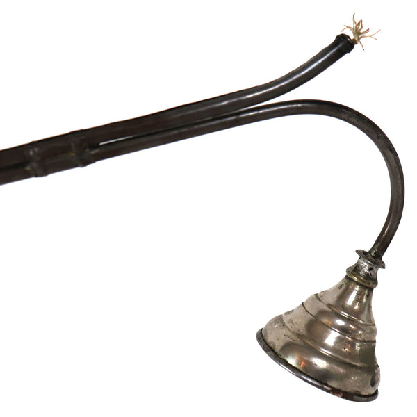 American Silverplate, Brass and Wood Church Candle Lighter and Bell Snuffer Pole