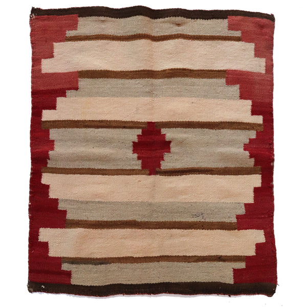 Small Vintage Native American Navajo Wool and Cotton Rug