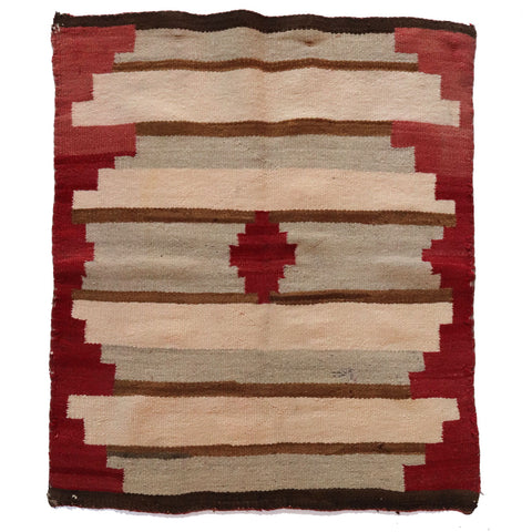 Small Vintage Native American Navajo Wool and Cotton Rug