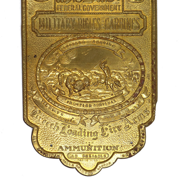 Rare American Deane & Adams Mint Brass Sharps Rifle Co. Advertising Door Push