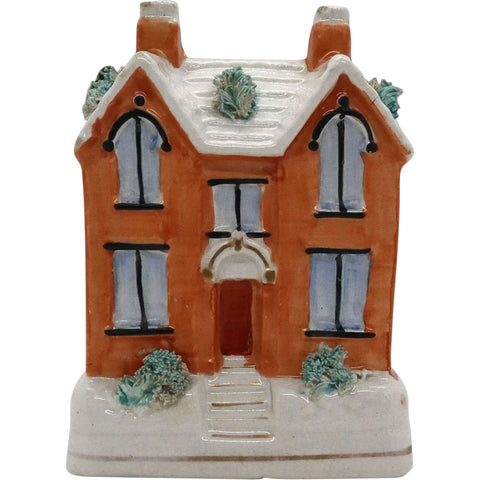 English Staffordshire Pottery House Still Coin Bank