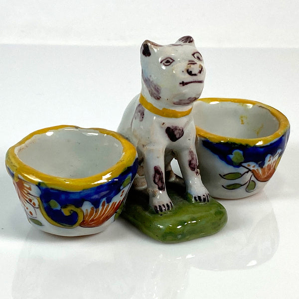 French Georges Martel Faience Earthenware Pottery Open Salt Dip