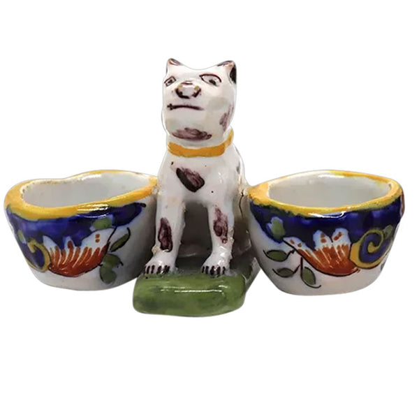 French Georges Martel Faience Earthenware Pottery Open Salt Dip