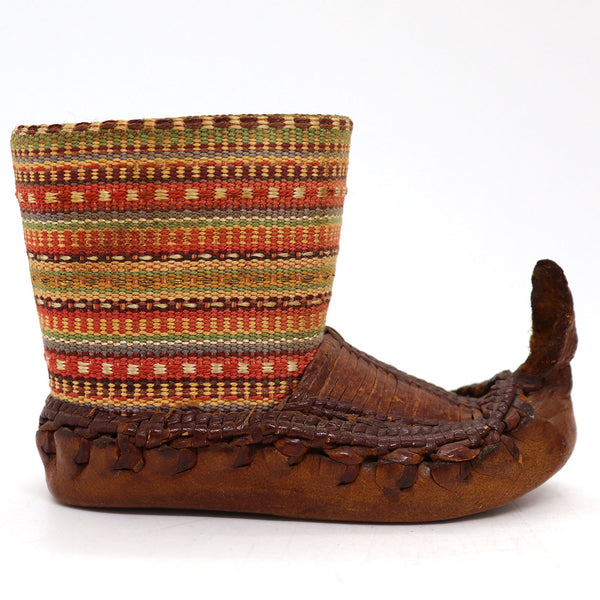 Four Serbian and Romanian Leather Embroidered Opanci/Opinca Children's Shoes