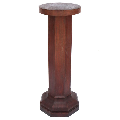 American Mahogany Octagonal Sculpture / Plant Pedestal