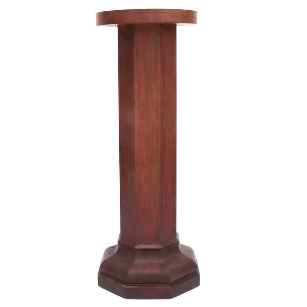 American Mahogany Octagonal Sculpture / Plant Pedestal