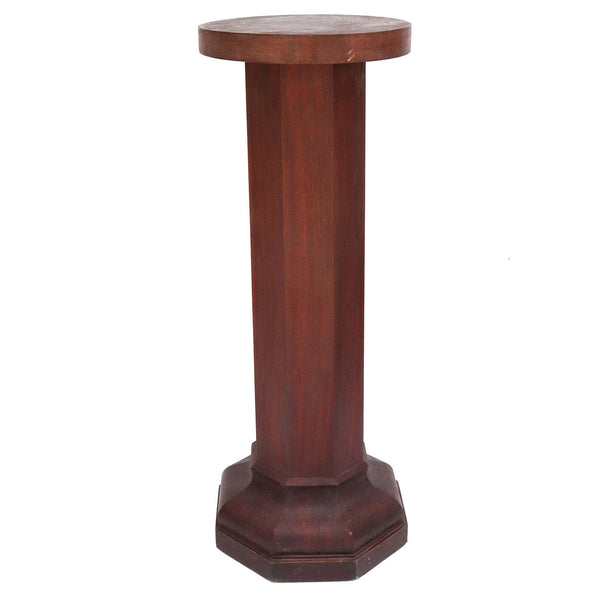 American Mahogany Octagonal Sculpture / Plant Pedestal