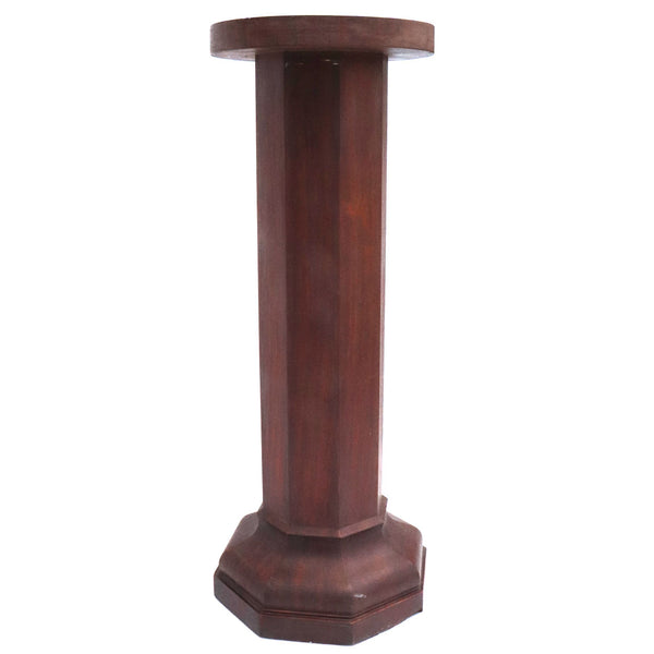 American Mahogany Octagonal Sculpture / Plant Pedestal