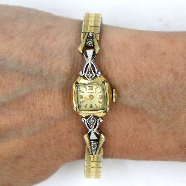 American Wittnauer 14 Karat Gold and Speidel Band Lady's Wristwatch