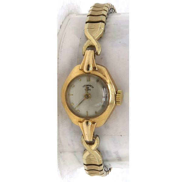 Vintage Swiss Monarch De Luxe 14 Karat Yellow Gold Lady's Mechanical Wristwatch